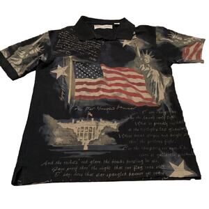 Patriotic USA Star Spangled Flag Shirt Medium American Summer Clothing Eagle